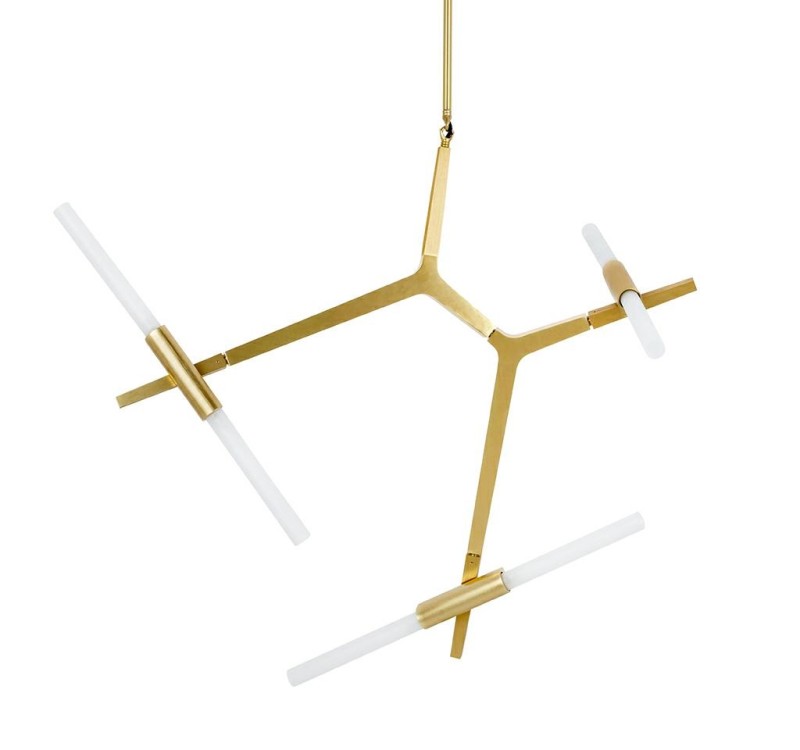 Lampa wisząca CANDELABR 6 złota - aluminium, szkło