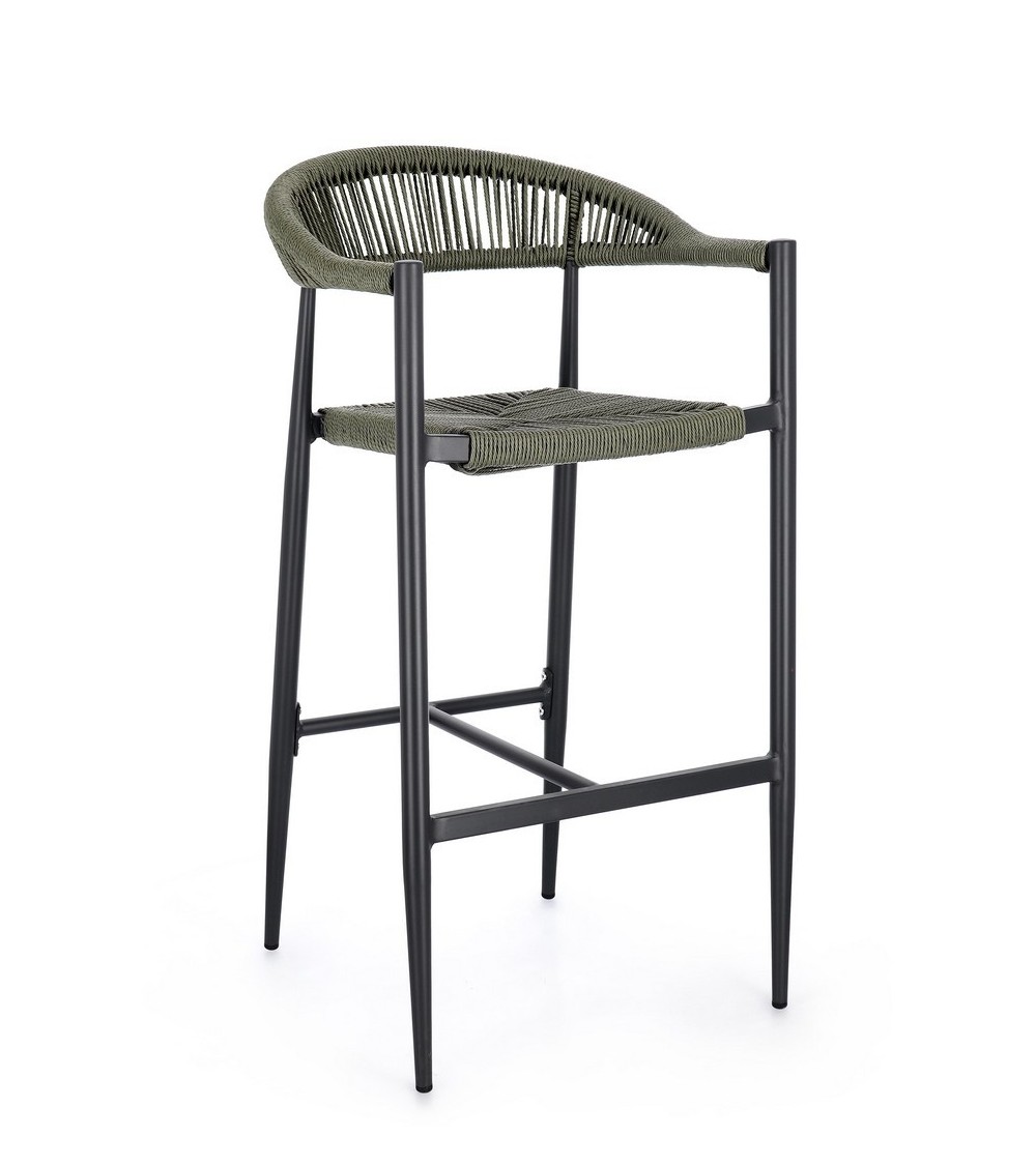 BIZZOTTO krzesło barowe ogrodowe JANDIA   szare / zielone