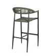 BIZZOTTO krzesło barowe ogrodowe JANDIA   szare / zielone