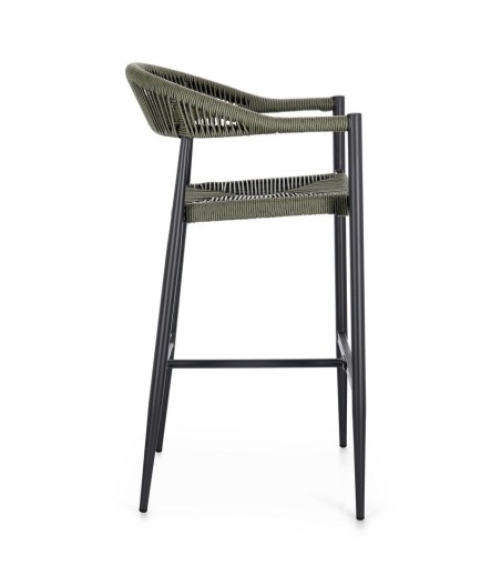 BIZZOTTO krzesło barowe ogrodowe JANDIA   szare / zielone