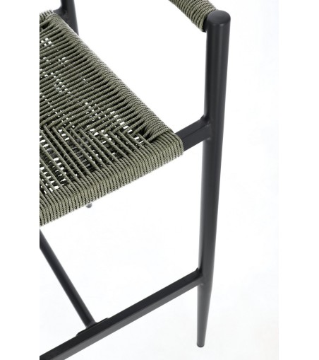 BIZZOTTO krzesło barowe ogrodowe JANDIA   szare / zielone