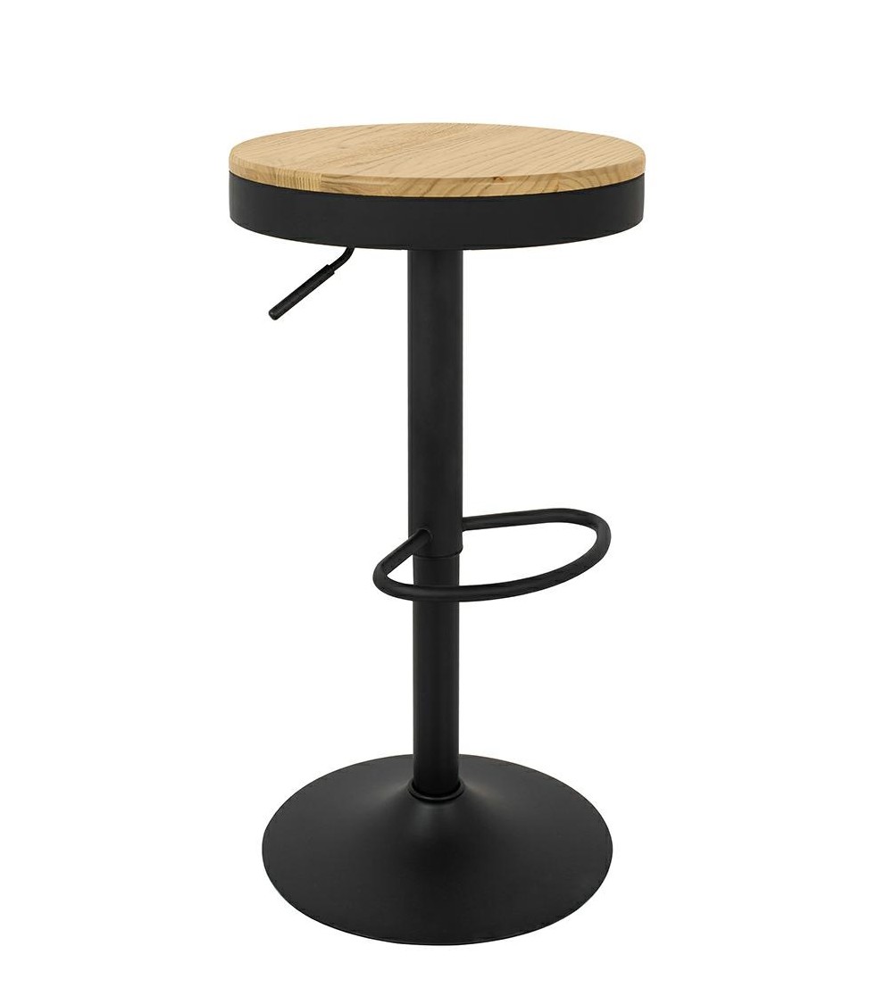 Krzesło barowe VOLT regulowane czarne / naturalne