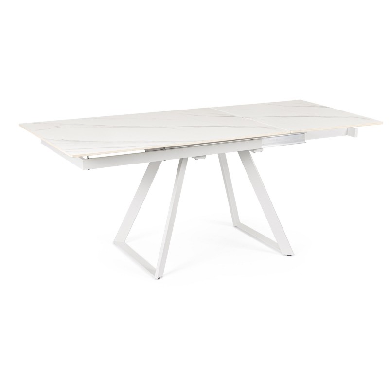 BIZZOTTO stół ogrodowy REETA 120-180      biały / rozkładany