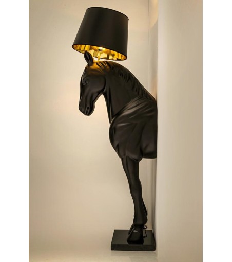 MOOSEE lampa podłogowa KOŃ HORSE STAND    M czarna - włókno szklane