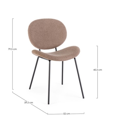 BIZZOTTO krzesło MADDIE brązowe