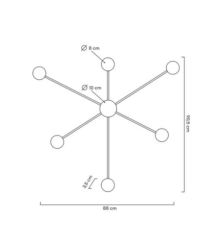 MOOSEE lampa ścienna SHADOW 6 CLOSE czarna