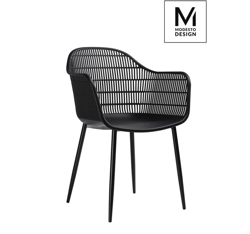 MODESTO krzesło BASKET ARM czarne - polipropylen