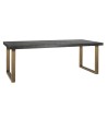 RICHMOND stół jadalniany BLACKBONE BRASS - 220, fornir dębowy, mosiądz, metal