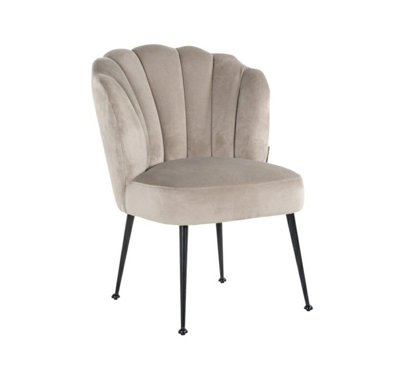 RICHMOND krzesło PIPPA KHAKI - welur,     podstawa czarna