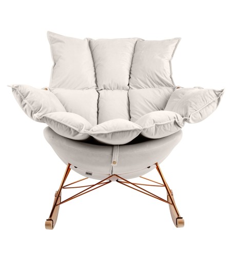 Fotel bujany SWING VELVET beżowy