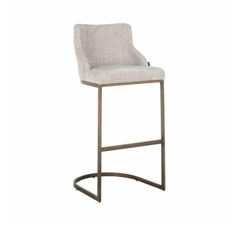 RICHMOND krzesło barowe BOLTON 76 - tkanina, złota podstawa