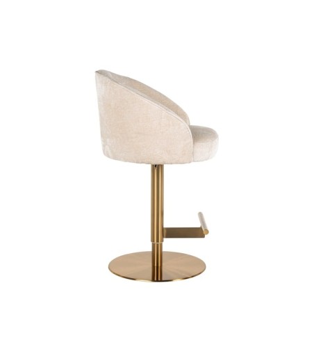 RICHMOND krzesło barowe ZABI regulowane - jasny szenil, złota podstawa