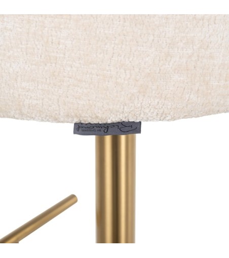 RICHMOND krzesło barowe ZABI regulowane - jasny szenil, złota podstawa