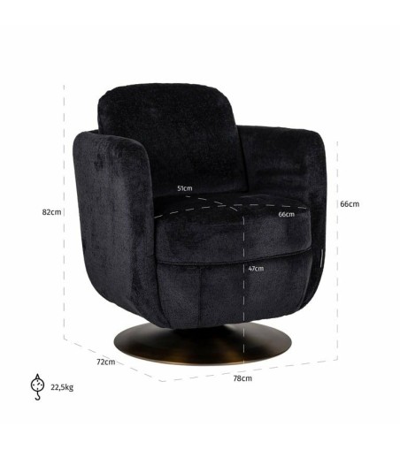 RICHMOND fotel obrotowy TURNER czarny