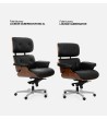 Fotel biurowy LOUNGE GUBERNATOR czarny - czarny jesion, skóra naturalna, podstawa czarna