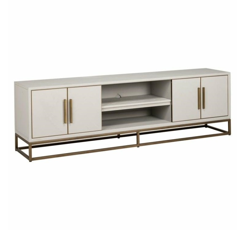 RICHMOND szafka RTV WHITEBONE BRASS