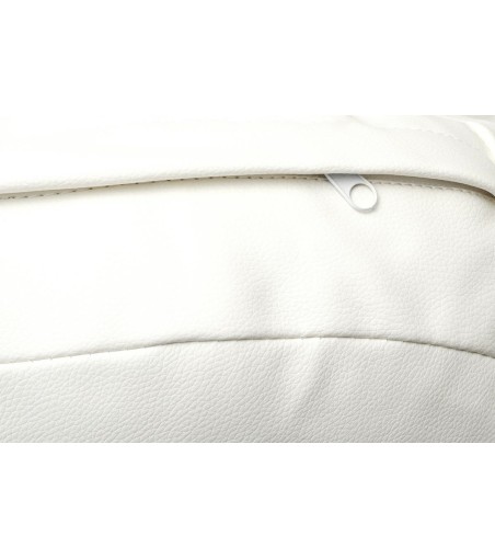 Fotel BUBBLE STAND poduszka biała - podstawa chrom, korpus akryl, poduszka ekoskóra