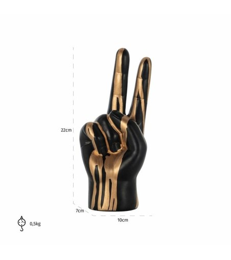 RICHMOND dekoracja HAND PEACE             czarno-złota