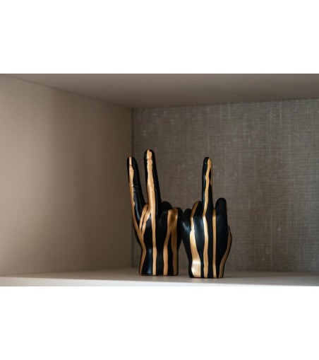 RICHMOND dekoracja HAND PEACE             czarno-złota