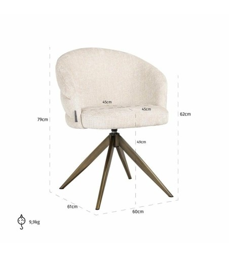 RICHMOND krzesło obrotowe ZENDAYA beżowe