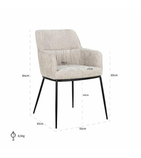 RICHMOND krzesło BELLA jasny beż